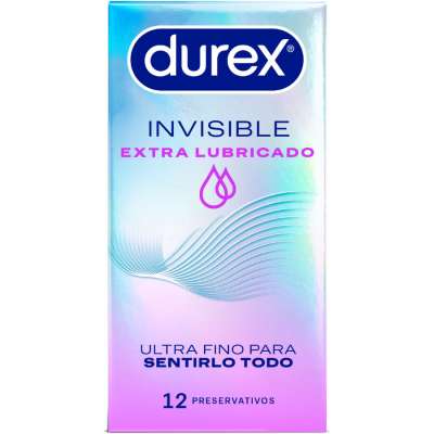 DUREX - EXTRA LUBRICATED INVISIBLE CONDOMS 12 UNITS