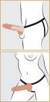 FETISH FANTASY SERIES - ADJUSTABLE HARNESS REALISTIC PENIS WITH BALLS SQUIRTING 19 CM
