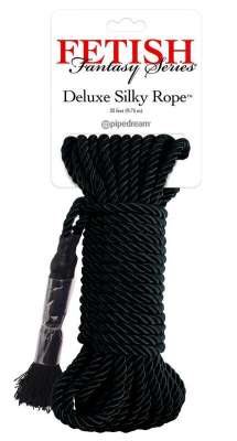 FETISH FANTASY SERIES - BLACK DELUXE SILK ROPE 9.75 M