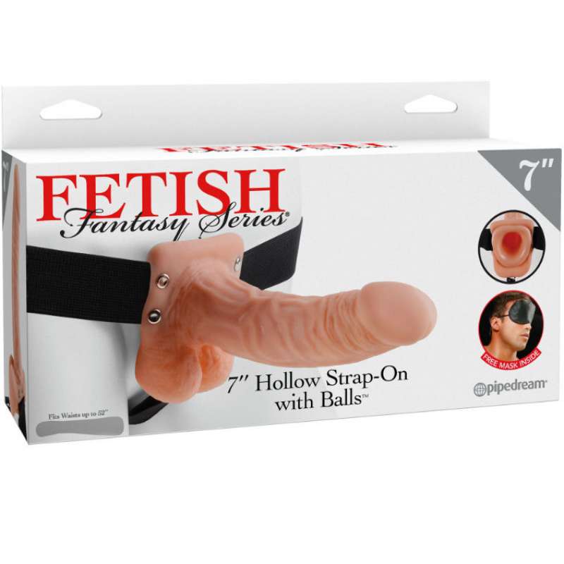 FETISH FANTASY SERIES - SERIES 7 HOLLOW STRAP-ON WITH BALLS 17.8CM FLESH FETISH FANTASY SERIES - SERIES 7 HOLLOW STRAP-ON WITH BALLS 17.8CM FLESH