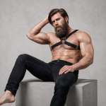 FETISH SUBMISSIVE ATTITUDE - MENS ADJUSTABLE ECO-LEATHER CROSS CHEST BULLDOG HARNESS