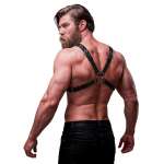 FETISH SUBMISSIVE ATTITUDE - MENS CROSS CHEST ECO-LEATHER HARNESS