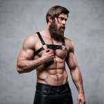 FETISH SUBMISSIVE ATTITUDE - MENS ECO-LEATHER BULLDOG CHEST HARNESS SIZE M/L