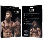 FETISH SUBMISSIVE ATTITUDE - MENS ECO-LEATHER CHEST HARNESS BLACK/RED