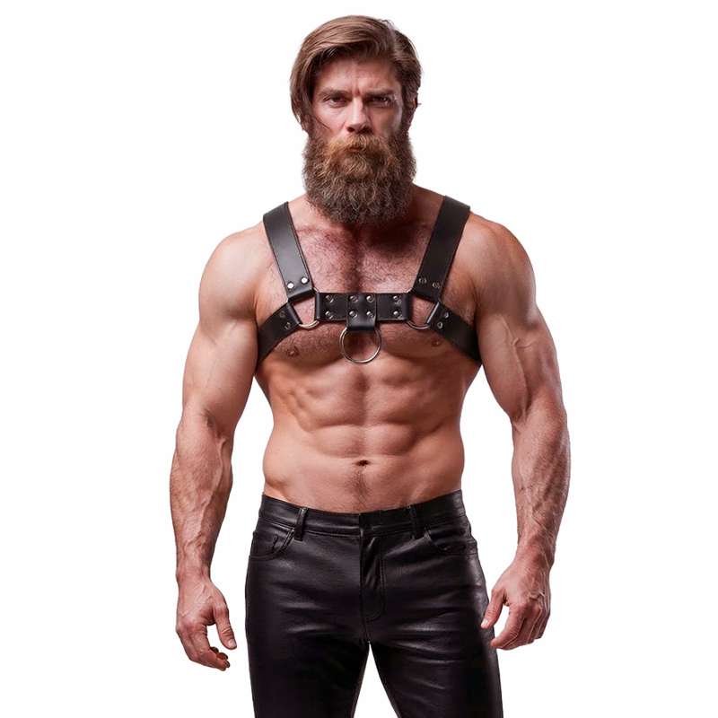 FETISH SUBMISSIVE ATTITUDE - MENS ECO-LEATHER CHEST HARNESS FETISH SUBMISSIVE ATTITUDE - MENS ECO-LEATHER CHEST HARNESS