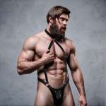 FETISH SUBMISSIVE ATTITUDE - MENS ECO-LEATHER JOCK STRAP HARNESS