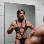 FETISH SUBMISSIVE ATTITUDE - MENS V-SHAPED ECO-LEATHER HARNESS