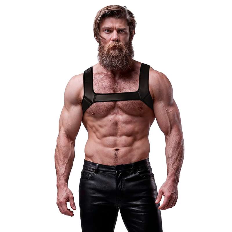 FETISH SUBMISSIVE ATTITUDE - NEOPRENE CHEST HARNESS FOR MEN SIZE L