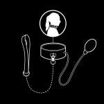 FETISH SUBMISSIVE BONDAGE - INFLATABLE STRANGLING COLLAR WITH CHAIN