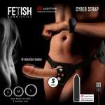 FETISH SUBMISSIVE CYBER STRAP - HARNESS WITH DILDO AND BULLET REMOTE CONTROL WATCHME S TECHNOLOGY