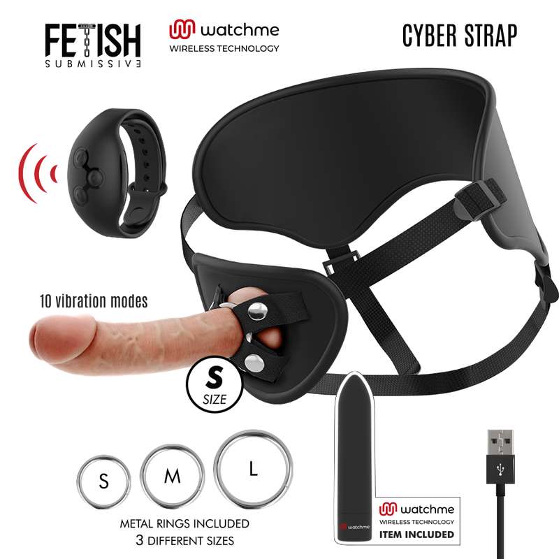 FETISH SUBMISSIVE CYBER STRAP - HARNESS WITH DILDO AND BULLET REMOTE CONTROL WATCHME S TECHNOLOGY FETISH SUBMISSIVE CYBER STRAP - HARNESS WITH DILDO AND BULLET REMOTE CONTROL WATCHME S TECHNOLOGY