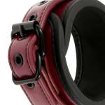 FETISH SUBMISSIVE DARK ROOM - VEGAN LEATHER ANKLE HANDCUFFS WITH NEOPRENE LINING