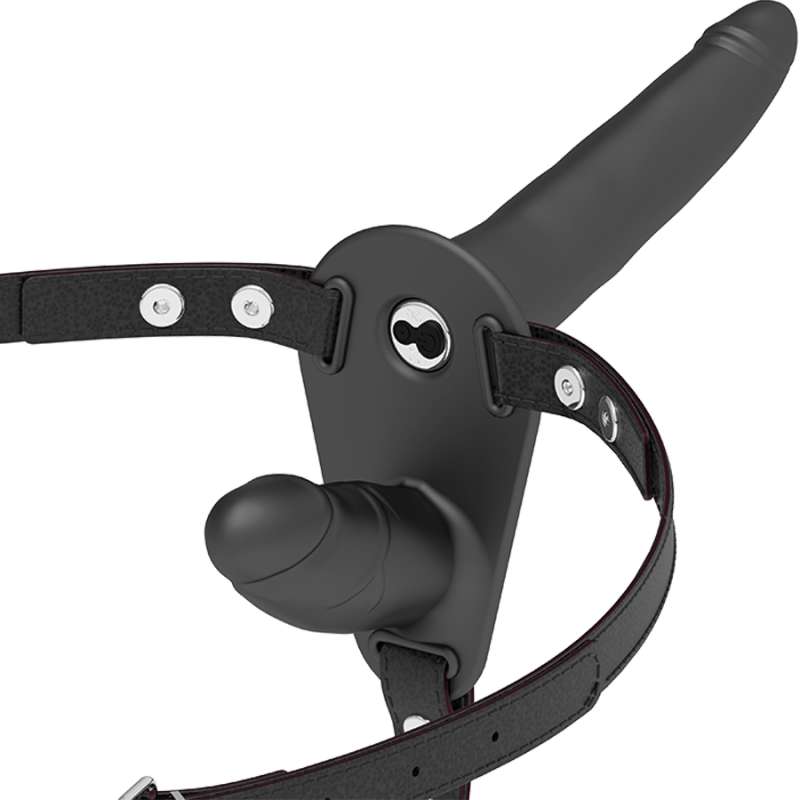 FETISH SUBMISSIVE HARNESS - DOUBLE PENETRATION BLACK VIBRATOR FETISH SUBMISSIVE HARNESS - DOUBLE PENETRATION BLACK VIBRATOR