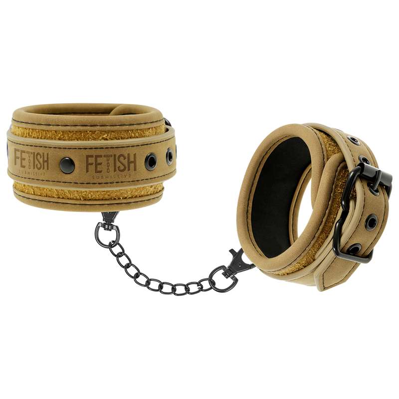FETISH SUBMISSIVE ORIGEN - VEGAN LEATHER ANKLE CUFFS WITH NEOPRENE LINING FETISH SUBMISSIVE ORIGEN - VEGAN LEATHER ANKLE CUFFS WITH NEOPRENE LINING