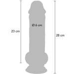 GET REAL - DELUXE REALISTIC PENIS WITH TESTICLES EXTRA THICK 28 CM