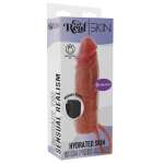 GET REAL - HYDRATED SKIN SILICONE VIBRATING PENIS SLEEVE CARAMEL 16 CM
