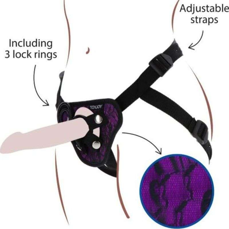 GET REAL - STRAP-ON LACE HARNESS PURPLE GET REAL - STRAP-ON LACE HARNESS PURPLE