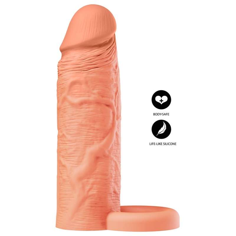 HIDDEN DESIRE - Inferno nestemäinen silikonipidennyshylsy renkaalla - 15 cm - Ø 4,5 cm - ihonvärinen HIDDEN DESIRE - Inferno nestemäinen silikonipidennyshylsy renkaalla - 15 cm - Ø 4,5 cm - ihonvärinen