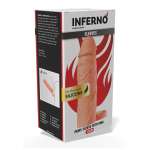 HIDDEN DESIRE - Inferno nestemäinen silikonipidennyshylsy renkaalla - 15 cm - Ø 4,5 cm - ihonvärinen