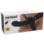 HIDDEN DESIRE - Inferno-valjaspaketti 14 cm silikonidildolla, kaksoisvibraattori ja kaukosäädin, musta