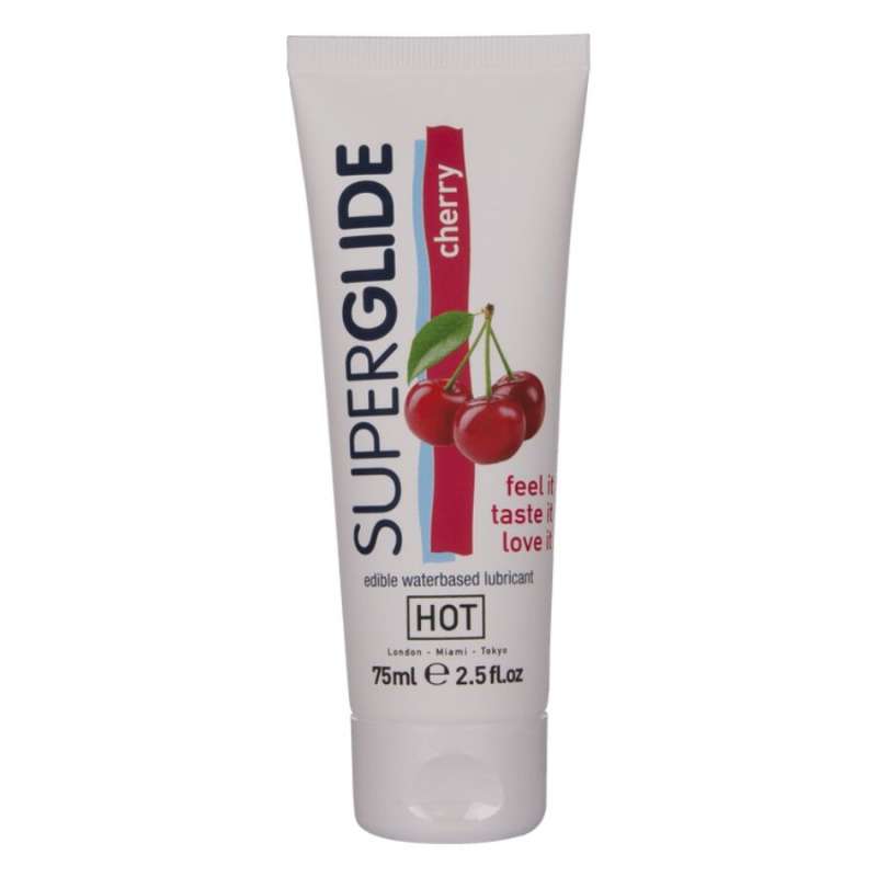 HOT - SUPERGLIDE EDIBLE LUBRICANT WATERBASED CHERRY 75 ML HOT - SUPERGLIDE EDIBLE LUBRICANT WATERBASED CHERRY 75 ML