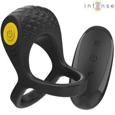 INTENSE - ALEX VIBRATOR DOUBLE PENIS RING 10 VIBRATIONS BLACK