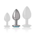 INTENSE - ALUMINUM METAL ANAL PLUG BLUE HEART SIZE M