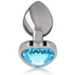 INTENSE - ALUMINUM METAL ANAL PLUG BLUE HEART SIZE S