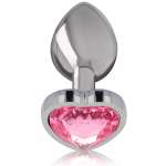 INTENSE - ALUMINUM METAL ANAL PLUG PINK HEART SIZE L