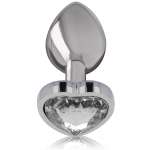 INTENSE - ALUMINUM METAL ANAL PLUG WHITE HEART SIZE M