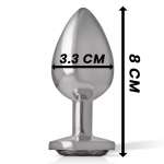 INTENSE - ALUMINUM METAL ANAL PLUG WITH BLACK GLASS SIZE M