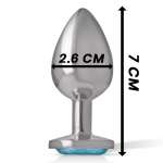 INTENSE - ALUMINUM METAL ANAL PLUG WITH BLUE CRYSTAL SIZE S