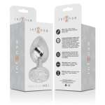 INTENSE - ALUMINUM METAL ANAL PLUG WITH SILVER CRYSTAL SIZE L