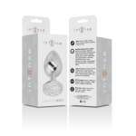 INTENSE - ALUMINUM METAL ANAL PLUG WITH SILVER CRYSTAL SIZE S
