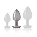 INTENSE - ALUMINUM METAL ANAL PLUG WITH VIOLET CRYSTAL SIZE M