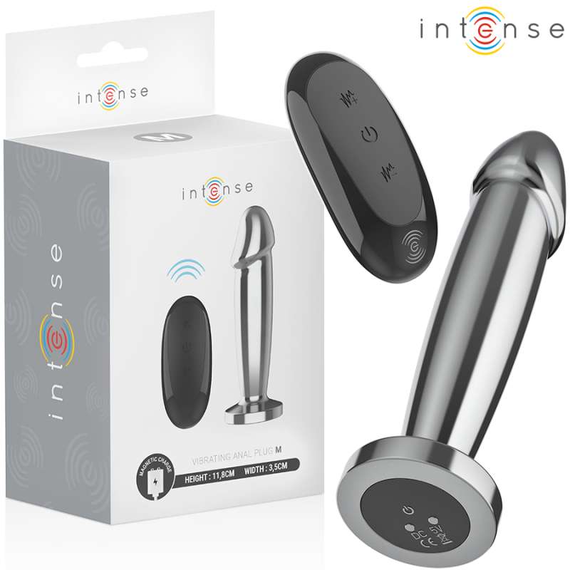 INTENSE - ANAL PLUG 10 VIBRATIONS METAL DILDO WITH REMOTE CONTROL M