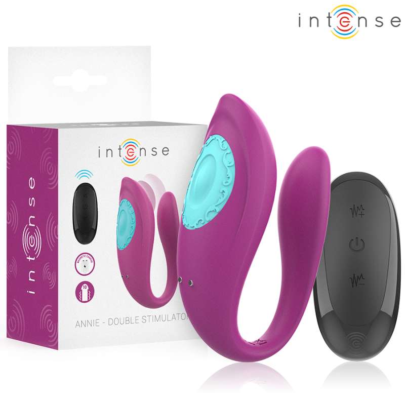 INTENSE - ANNIE U-SHAPED VIBRATOR AND STIMULATOR PURPLE REMOTE CONTROL INTENSE - ANNIE U-SHAPED VIBRATOR AND STIMULATOR PURPLE REMOTE CONTROL