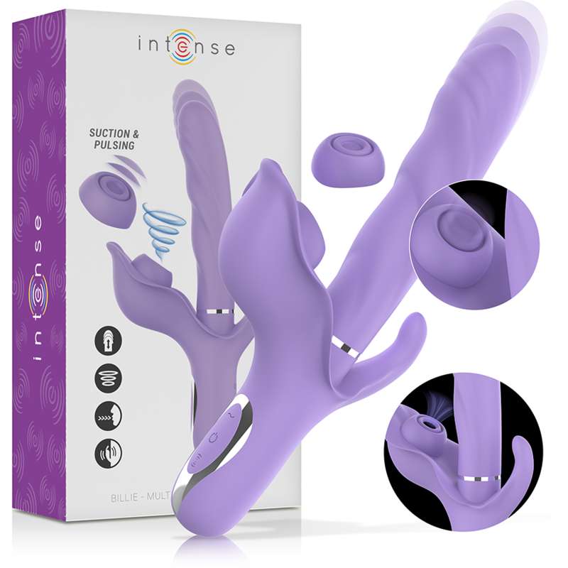 INTENSE - BILLIE MULTIFUNCTIONAL RECHARGEABLE SUCTION VIBRATOR WITH PURPLE PUSH BUTTON INTENSE - BILLIE MULTIFUNCTIONAL RECHARGEABLE SUCTION VIBRATOR WITH PURPLE PUSH BUTTON