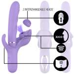 INTENSE - BILLIE MULTIFUNCTIONAL RECHARGEABLE SUCTION VIBRATOR WITH PURPLE PUSH BUTTON