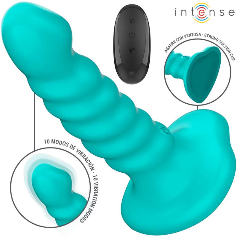 INTENSE - BUFFY VIBRATOR SIZE S SPIRAL DESIGN 10 VIBRATIONS BLUE REMOTE CONTROL INTENSE - BUFFY VIBRATOR SIZE S SPIRAL DESIGN 10 VIBRATIONS BLUE REMOTE CONTROL