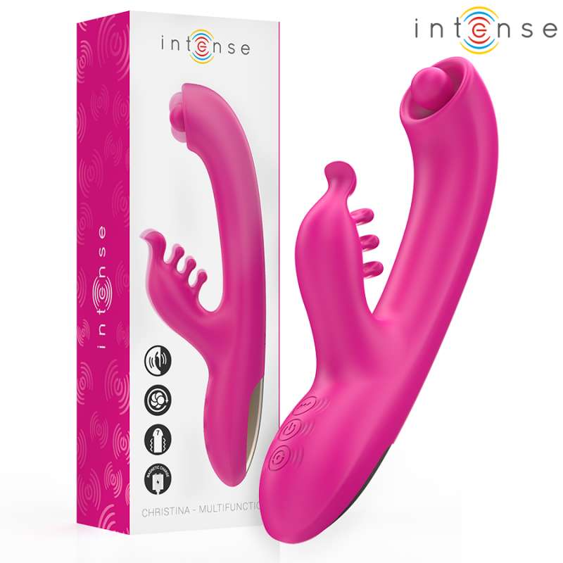 INTENSE - CHRISTINA MULTIFUNCTION RABBIT VIBRATOR 22.5 CM PINK INTENSE - CHRISTINA MULTIFUNCTION RABBIT VIBRATOR 22.5 CM PINK