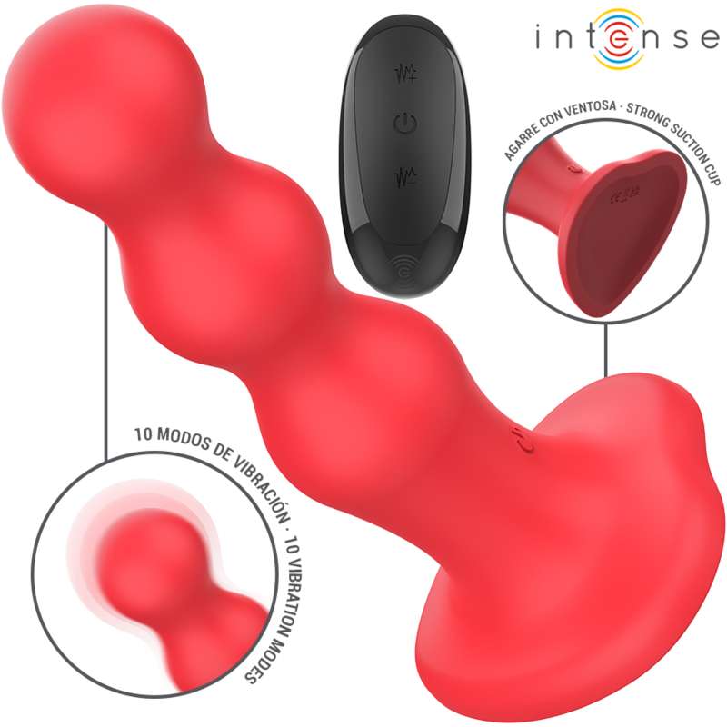 INTENSE - CODY VIBRATOR WITH SUCTION CUP RED REMOTE CONTROL INTENSE - CODY VIBRATOR WITH SUCTION CUP RED REMOTE CONTROL