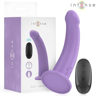 INTENSE - Eddie vibraattori 17,5 cm 10 värinää violetti kauko-ohjattava