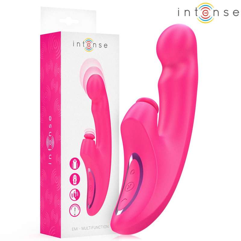 INTENSE - Emi vibraattori 13,5 cm monitoimi 3 In 1 10 värinää pinkki