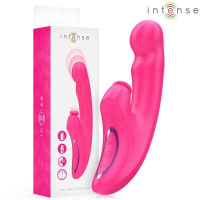 INTENSE - Emi vibraattori 13,5 cm monitoimi 3 In 1 10 värinää pinkki
