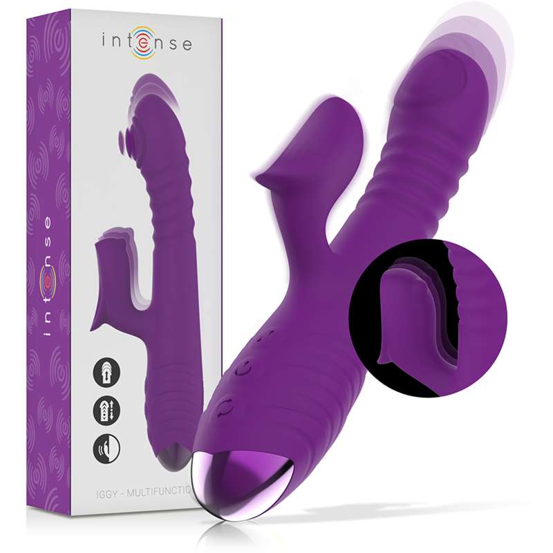 INTENSE - IGGY MULTIFUNCTION RECHARGEABLE VIBRATOR UP & DOWN WITH CLITORAL STIMULATOR PURPLE INTENSE - IGGY MULTIFUNCTION RECHARGEABLE VIBRATOR UP & DOWN WITH CLITORAL STIMULATOR PURPLE