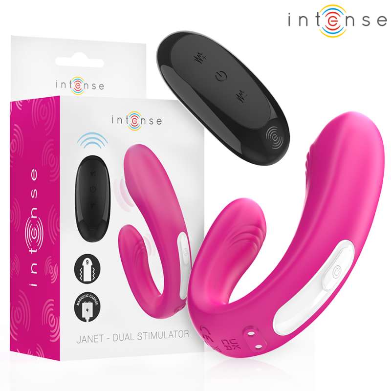 INTENSE - JANET DUAL U-SHAPED STIMULATOR AND VIBRATOR WITH REMOTE CONTROL PINK INTENSE - JANET DUAL U-SHAPED STIMULATOR AND VIBRATOR WITH REMOTE CONTROL PINK