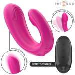INTENSE - JANET DUAL U-SHAPED STIMULATOR AND VIBRATOR WITH REMOTE CONTROL PINK