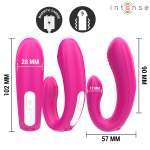 INTENSE - JANET DUAL U-SHAPED STIMULATOR AND VIBRATOR WITH REMOTE CONTROL PINK