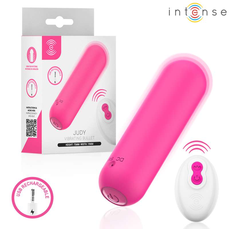 INTENSE - JUDY RECHARGEABLE VIBRATING BULLET WITH REMOTE CONTROL PINK INTENSE - JUDY RECHARGEABLE VIBRATING BULLET WITH REMOTE CONTROL PINK